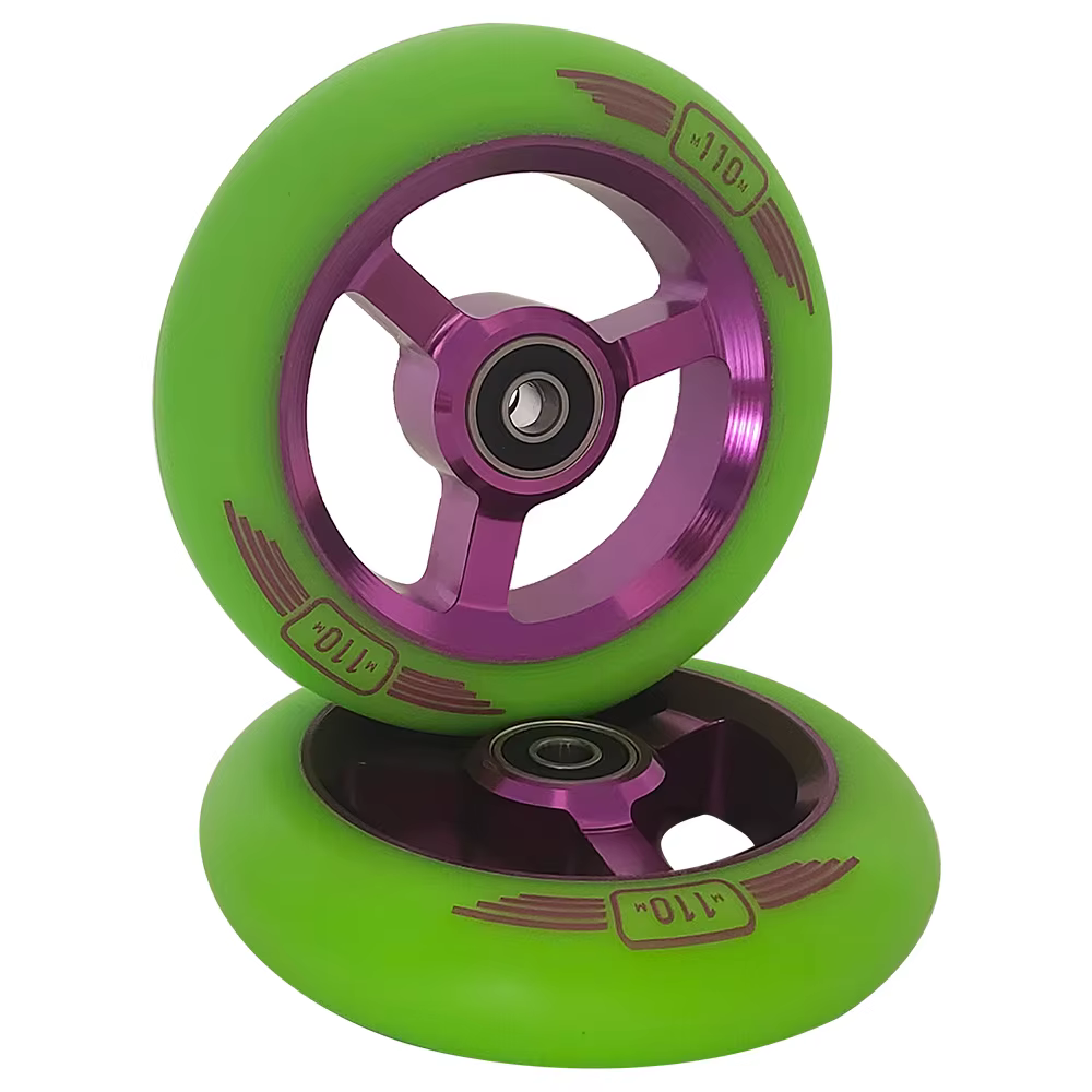 110MM Stunt/Push/Kick Pro Scooter Roues 88A PU ABEC-9 Roulements En Aluminium Core