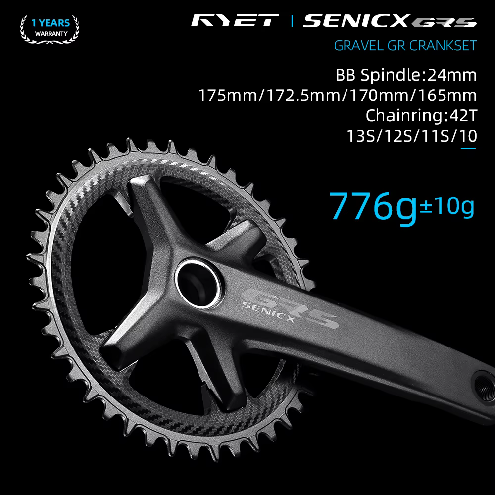 RYET Senicx gravier vélo péritelles 24mm broche 165/170/172.5/175MM