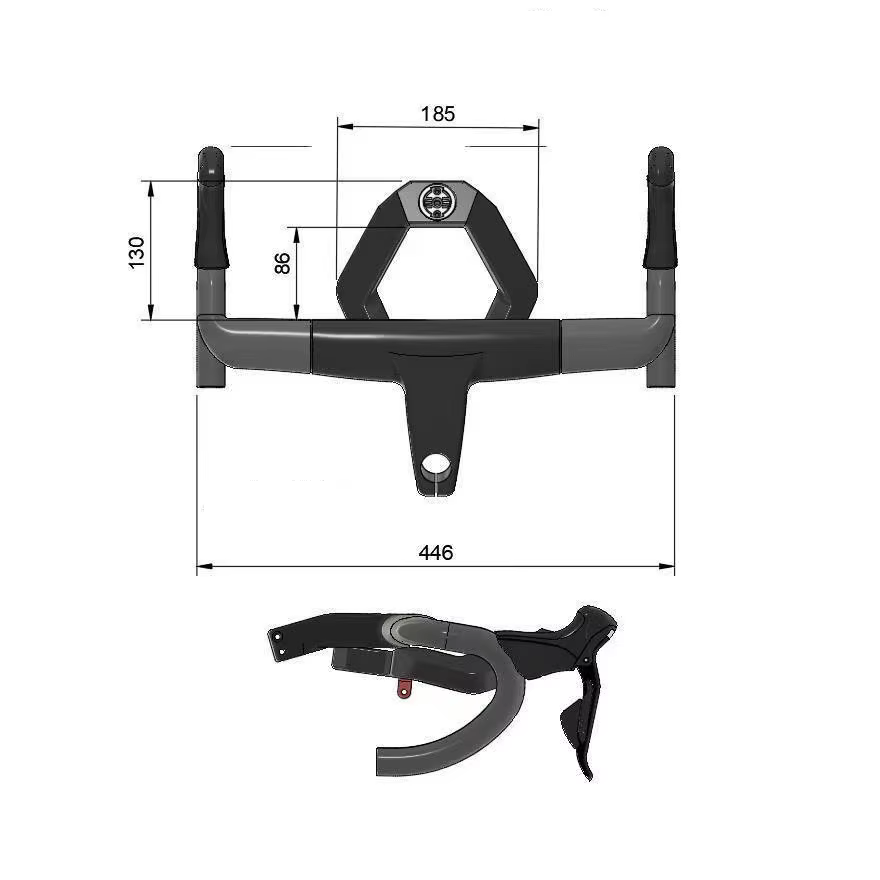 Barre d'extension de guidon de vélo de route imprimée en 3D PETG-CF