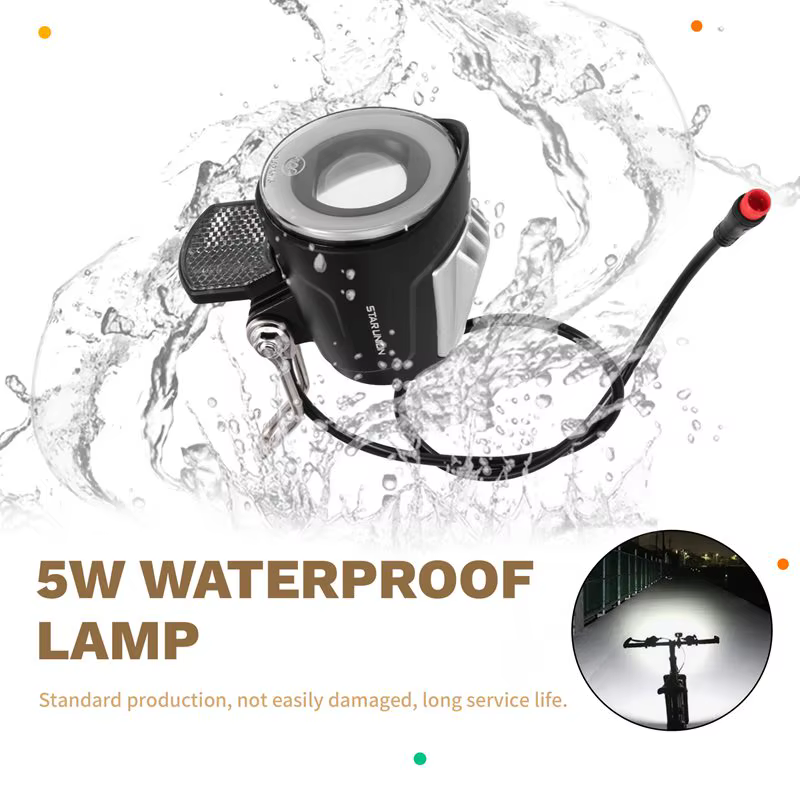 36/48V e-bike lumière Scooter électrique phare LED 5W lampe étanche moto vélo