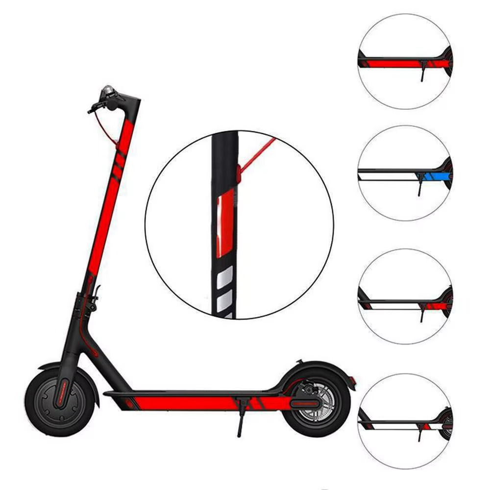 Pièces de Scooter électrique Paster décalcomanies autocollant de planche à roulettes autocollants de style réfléchissants étiquettes de lumière réfléchissantes pour Xiaomi Mijia M365