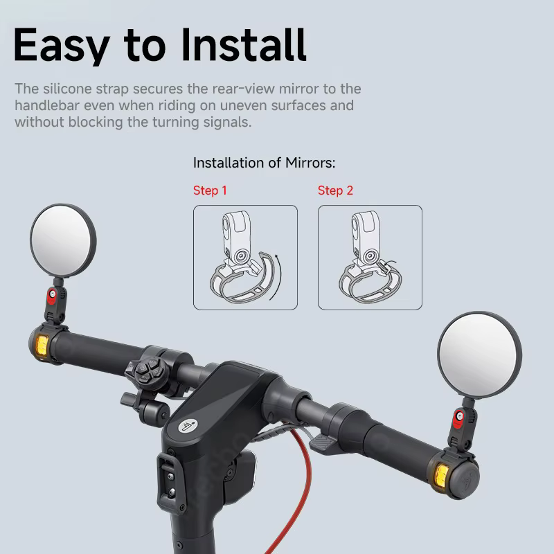 Rétroviseur d'origine pour Ninebot de Segway ZT3 Pro GT3 G3 G2 G30 F3 Pro E3 E2 Pro Scooter 360 ° Miroirs convexes