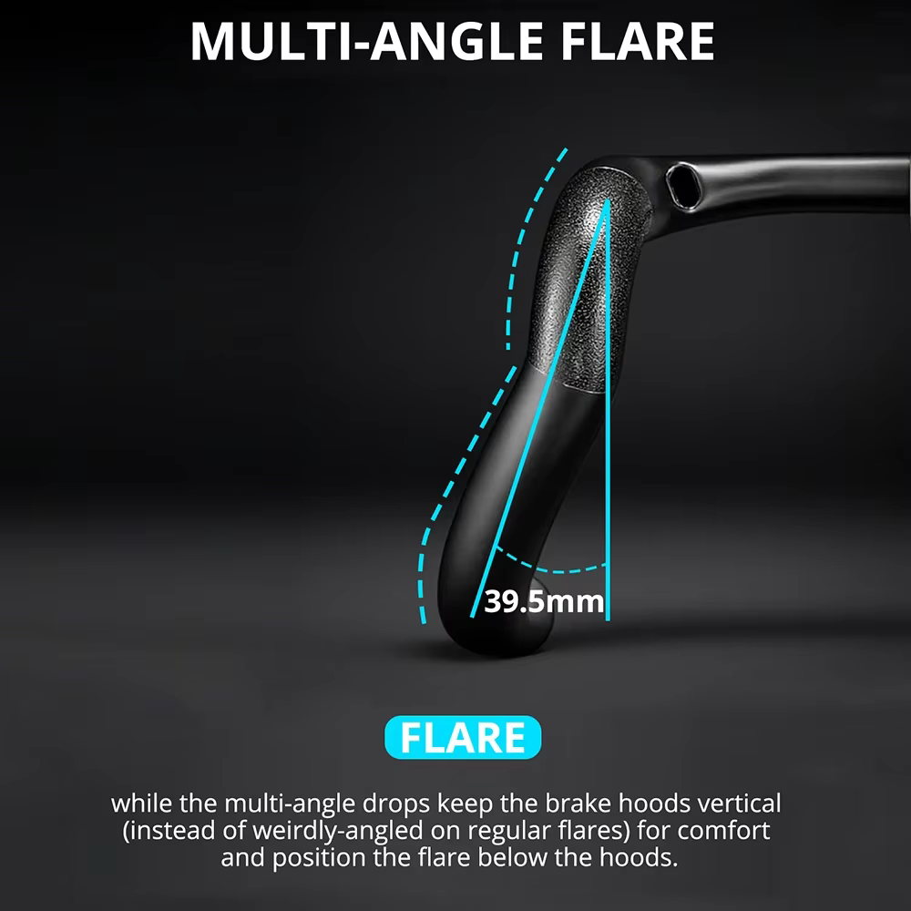 Guidon de vélo de gravier aérodynamique entièrement en carbone BERIJIE