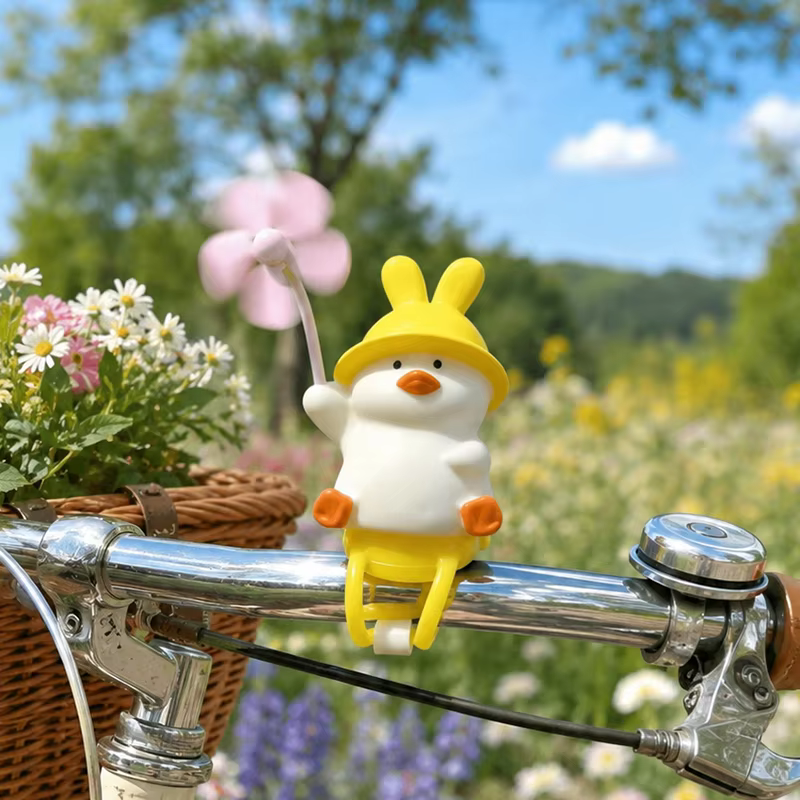 Adorable accessoire de vélo électrique en forme de canard jaune - Décoration