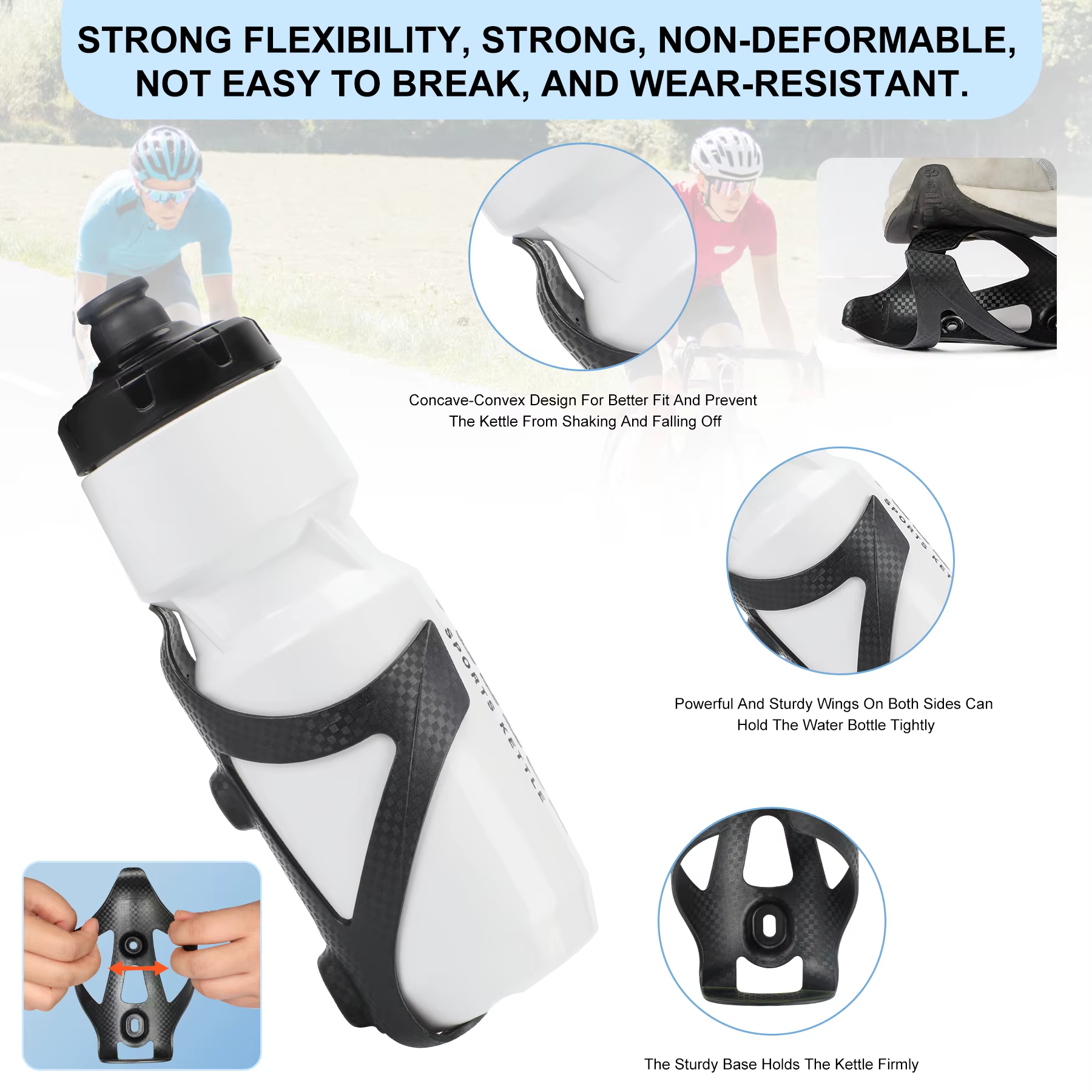 HUALONG vélo porte-bouteille d'eau en Nylon ajouter de la Fiber de carbone