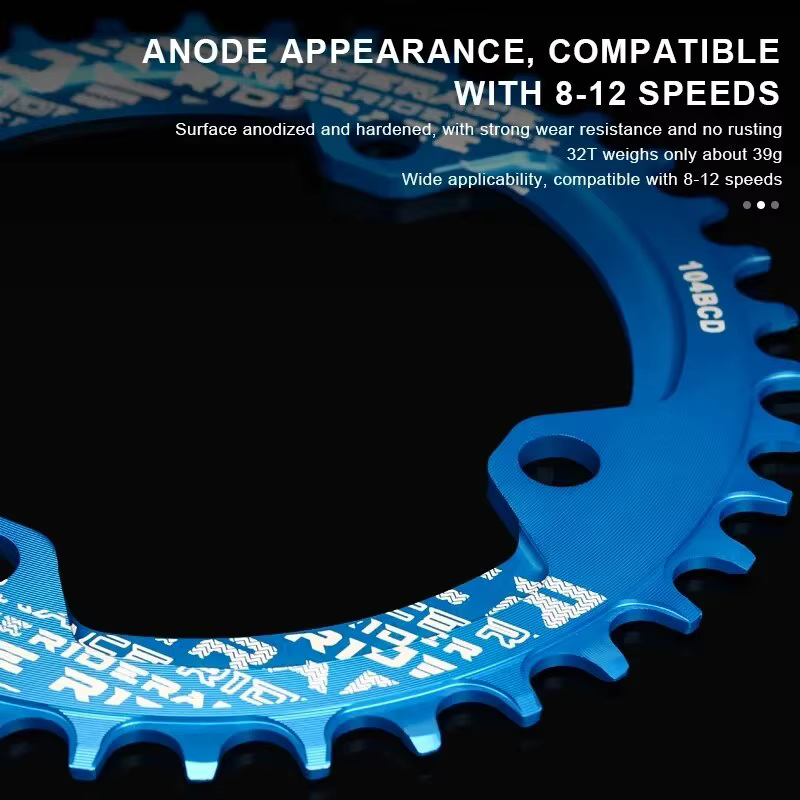 RIDERACE vélo manivelle plateau 104BCD forme ronde étroite large 32T/34T/36T/38T VTT pédalier roue à chaîne plaque unique