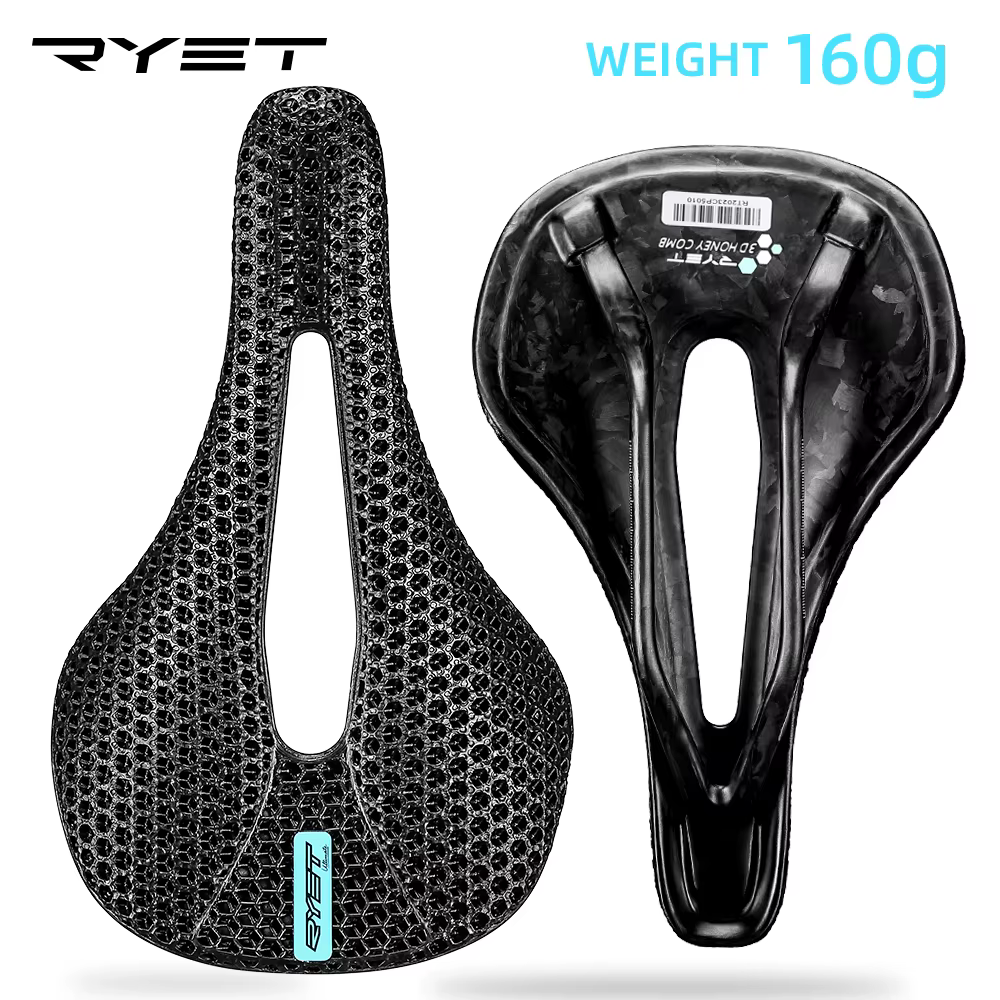 RYET 3D imprimé vélo selle en carbone 140mm 142mm Super léger route vtt course EVA selles