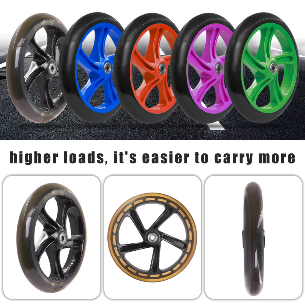 1/2pc roues solides 200mm Scooter adulte pour rasoir et trottinettes adultes avec ABEC 7 roulements