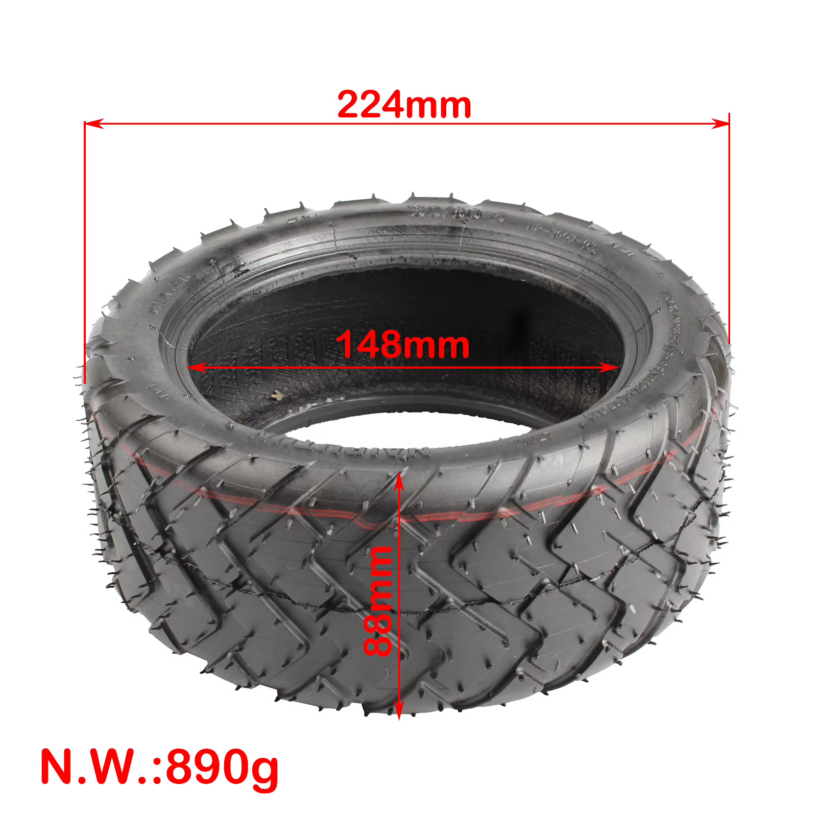 Pneu 80/60-6, pneu tubeless sous vide pour scooter électrique