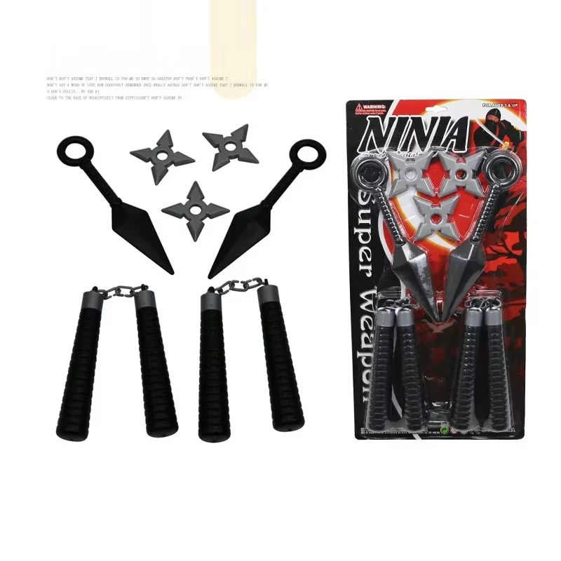 Costume de ninja pour garçons, jouets pour enfants, ensemble de couteaux de cosplay de samouraï japonais, fléchettes de ninja, collection de jouets, jouet bizarre