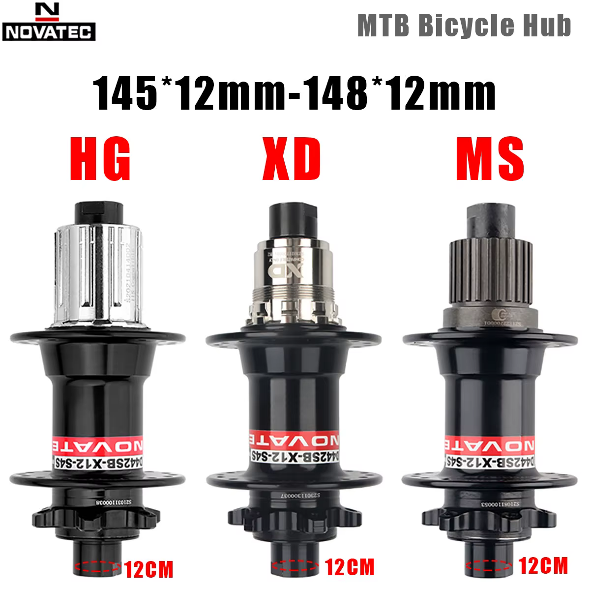 Moyeu arrière NOVATEC MTB HG XD MS Cube 72 clics pour VTT