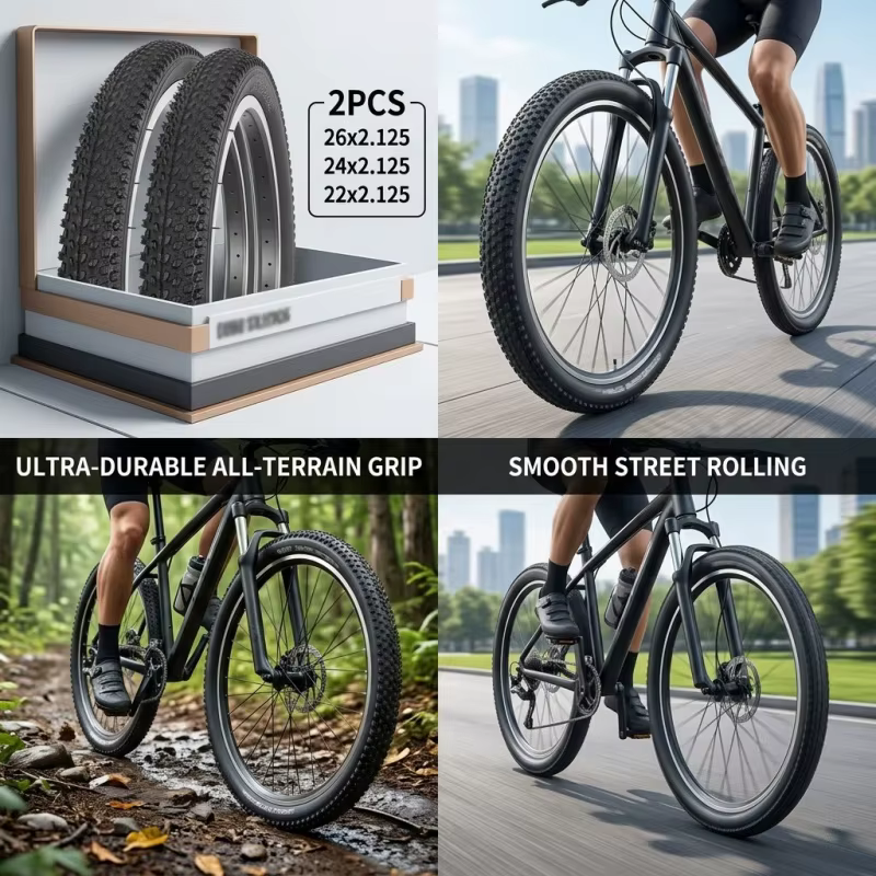 2 Pneus de Vélo 22/24/26 X 2.125 VTT