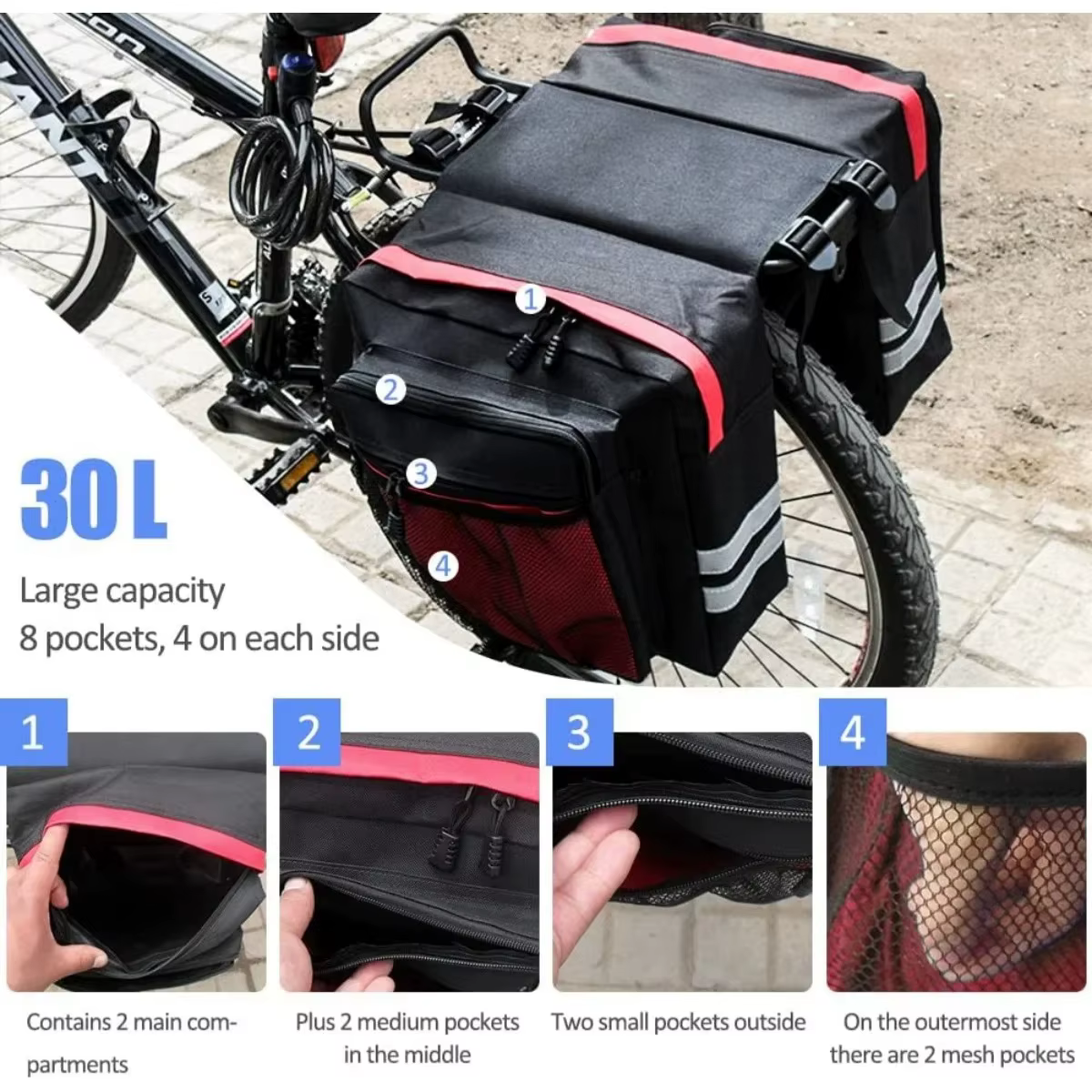 Sac de Transport Vélo pour Porte-Bagages Arrière
