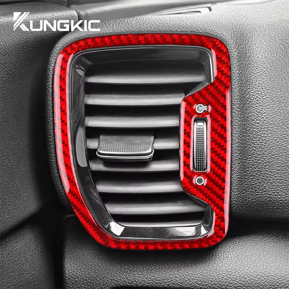 Autocollant de cadre de sortie d'air latérale en fibre de carbone souple véritable pour Kia Sportage 2017 2018 2019, accessoires de garniture intérieure