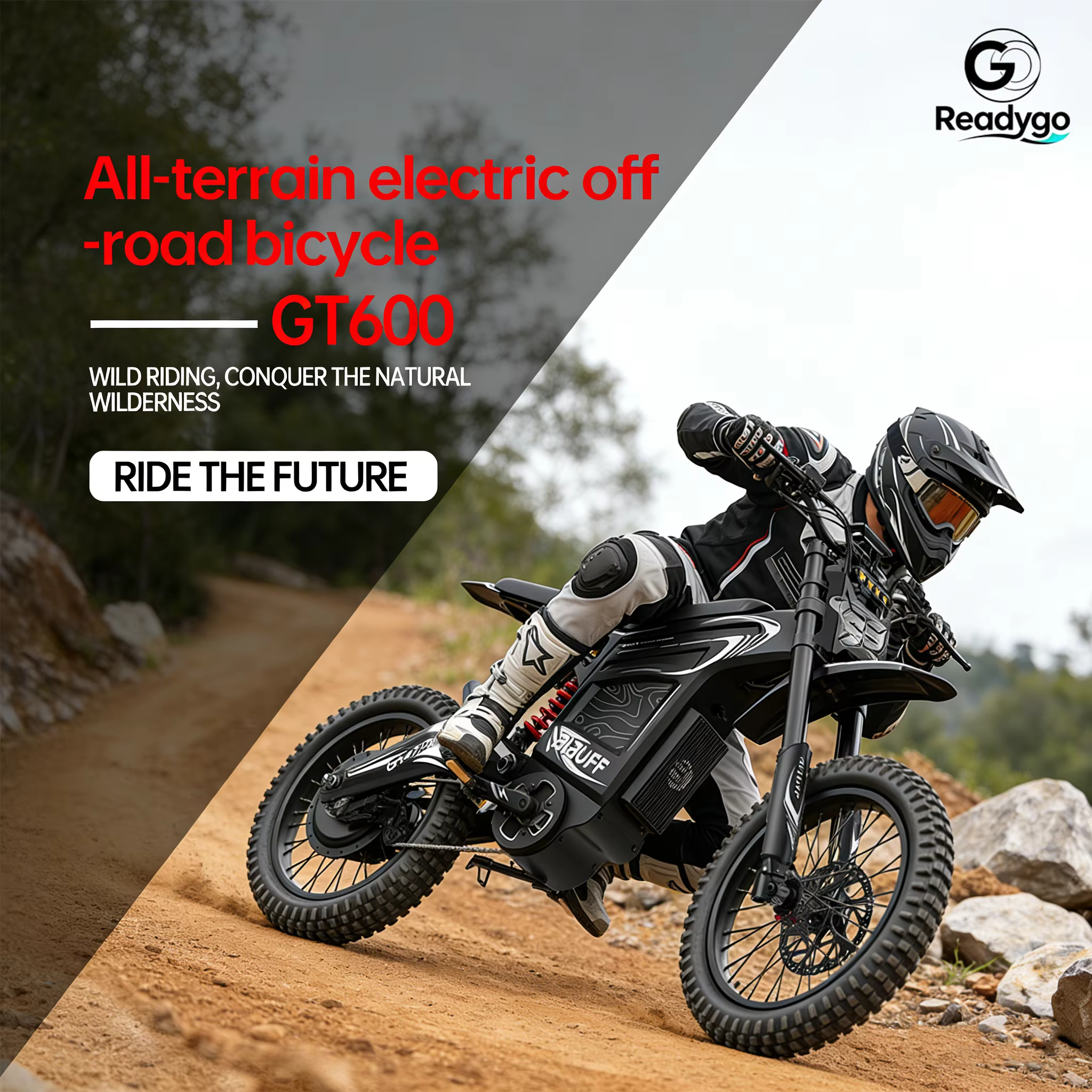 Readygo EKXBike BIBUFF GT600 Vélo électrique tout-terrain 85 km/h Moteur sans balais 7500W Batterie au lithium 72V30AH
