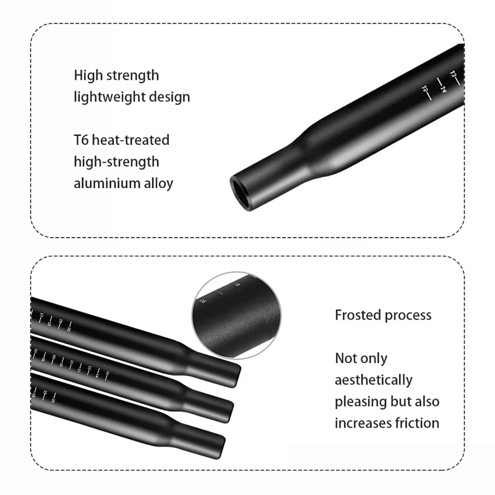 Tige de selle de vélo 25.4/27.2/28.6/30.4/30.8/31.6mm en alliage d'aluminium 350mm de longueur pôle