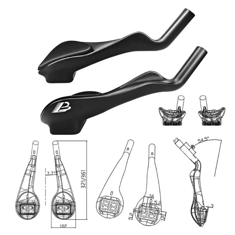 Guidon de repos TT en carbone pour vélo de route