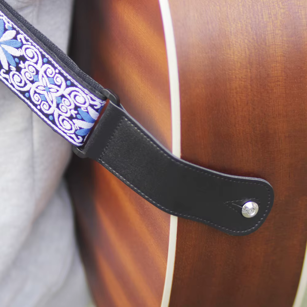 Sangle de guitare brodée, accessoires d'instruments à cordes, basse électrique acoustique, ceinture d'épaule, pièces de musique réglables