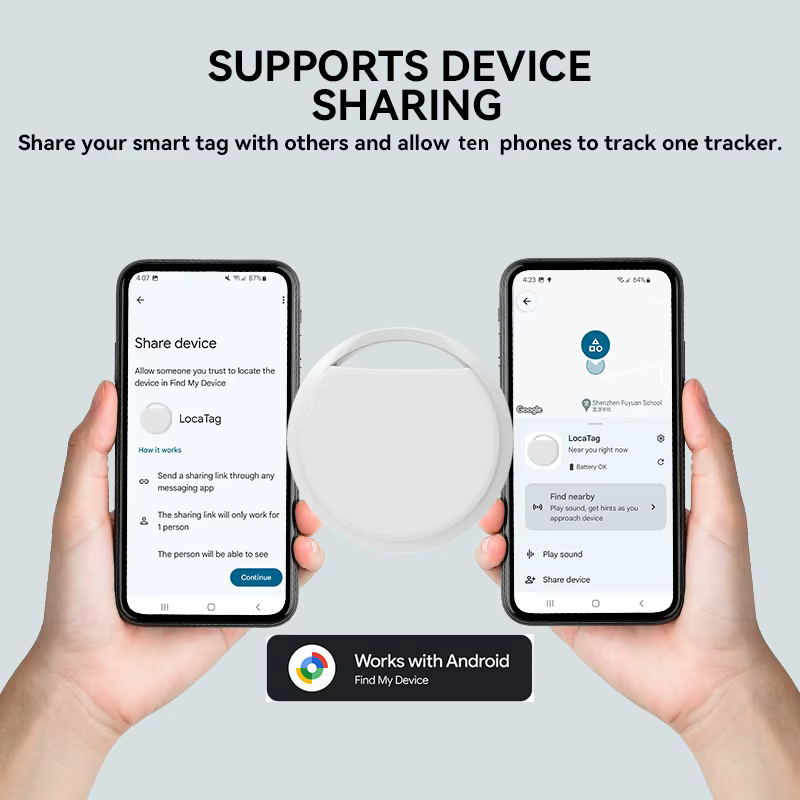 Paquet de 4 traquesurs GPS Bluetooth pour étiquette Android, fonctionne avec l'application Google Find, détecteur de clé, vélo, animaux domestiques, étiquette intelligente pour Xiaomi Samsung OnePlus
