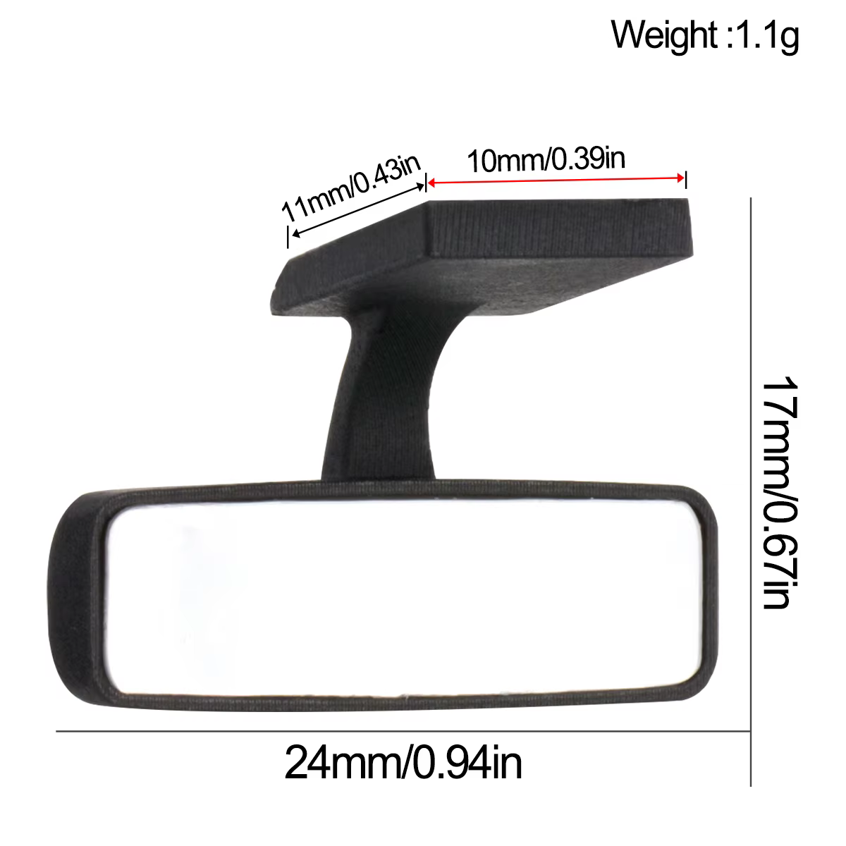 Mini accessoires de rétroviseur pour voiture sur chenilles 1/10 RC Traxxas TRX4 SCX10 RD110 D90, pièces de mise à niveau, 1 pièce