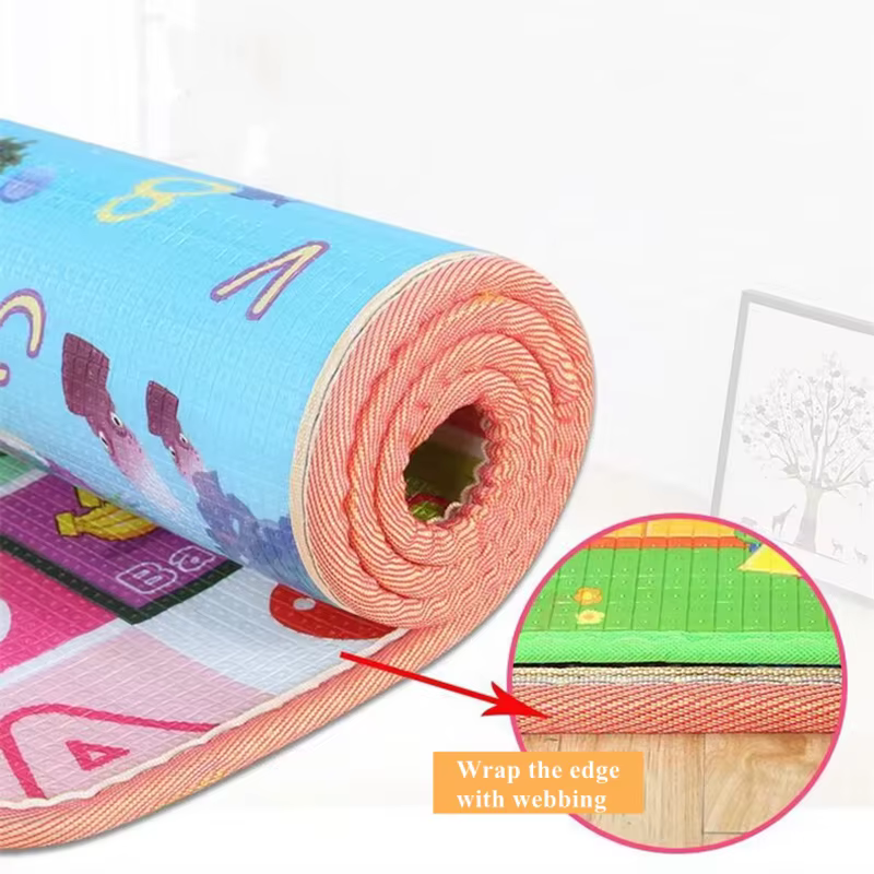 Tapis de jeu pliable 200x180/180x120/180x150cm pour enfants, tapis de sécurité épais et convivial pour ramper