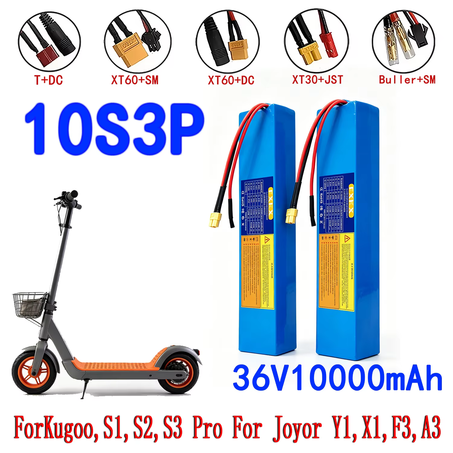 Batterie de scooter électrique 36V 10S3P 10Ah 18650