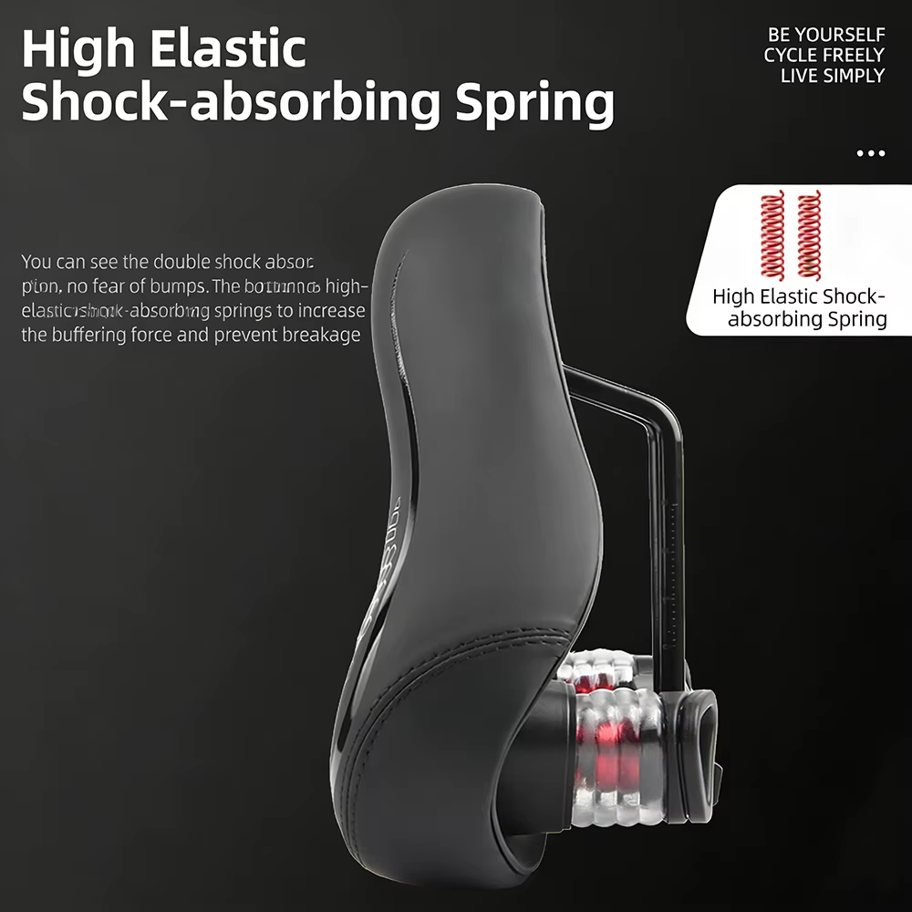 Selle de vélo, absorption des chocs hautement élastique