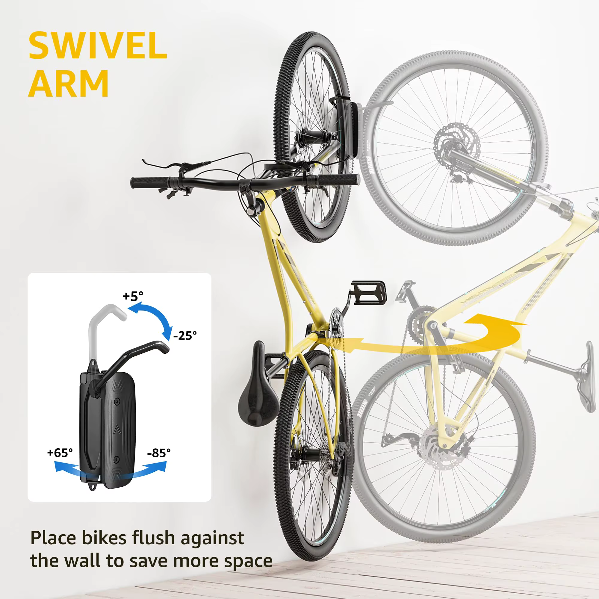 Support mural pivotant pour vélo