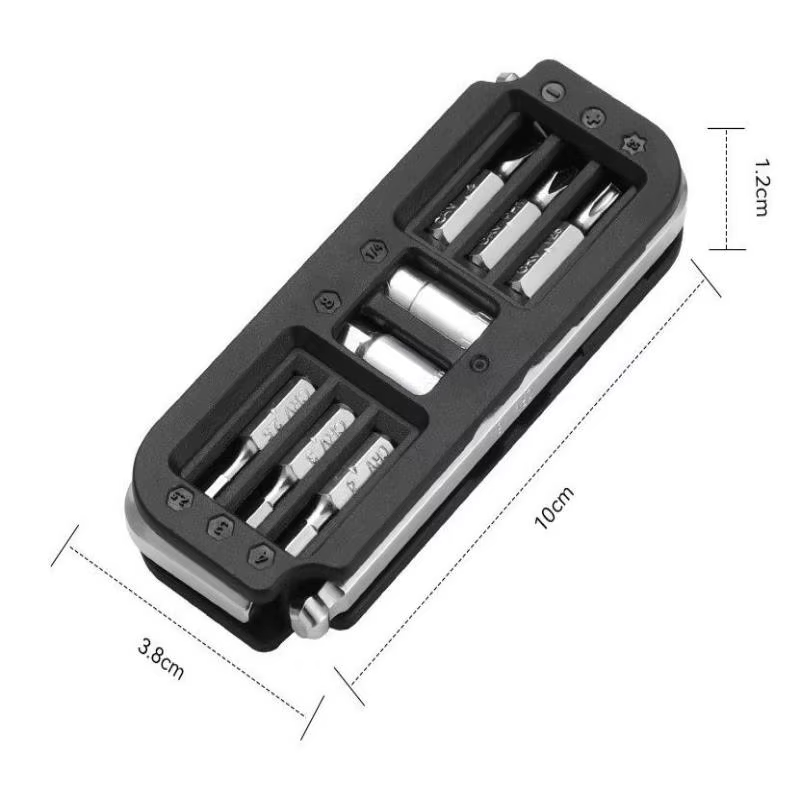 Kit d'outils de réparation de vélo 10-en-1 avec clé hexagonale