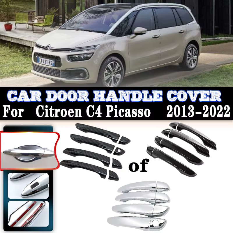 Poignées de porte LHD, couvercle antirouille, protection extérieure contre les rayures, accessoires de décoration, pour citroën C4 Picasso, 2014 2013 ~ 2022