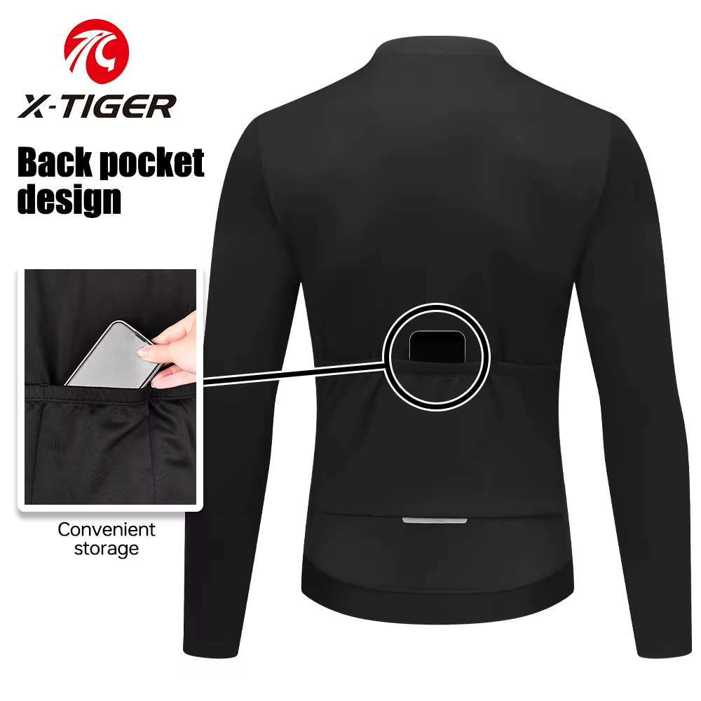 X-TIGER Veste de cyclisme d'hiver pour homme en polaire thermique Chemise de vélo VTT Ciclismo Maillot