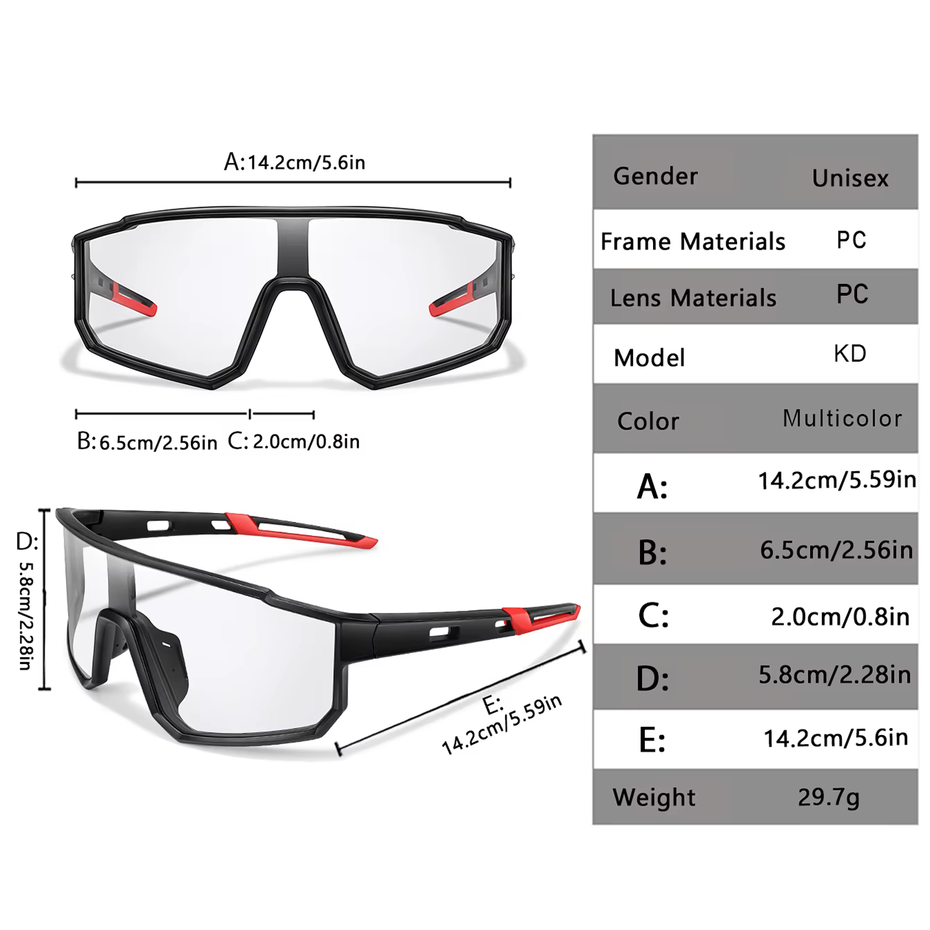 Lunettes de cyclisme photochromiques - Coupe-vent et confortables pour hommes et femmes