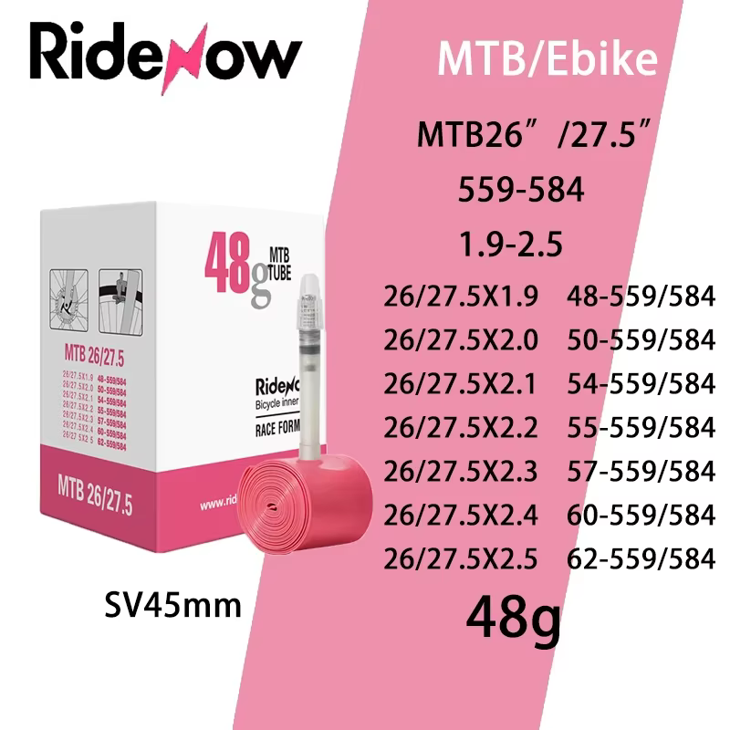 Ridenow chambre à air de vélo vtt ultralégère 26 pouces 27.5