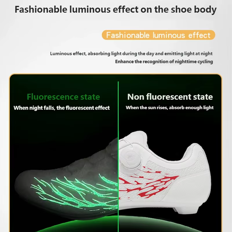 Chaussures de cyclisme sur route pour hommes, effet fluorescent, respirantes, à blocage automatique, antidérapantes, chaussures de vélo pour femmes, crampons Spd, baskets de course