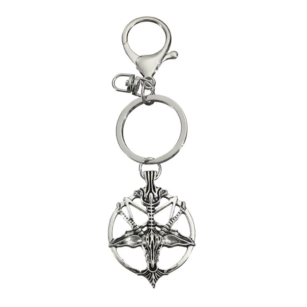 Bijoux gothiques de sorcière, mode Glamour rétro pour femmes, pentagramme Pan dieu crâne, créativité tête de chèvre, pendentif épée, porte-clés