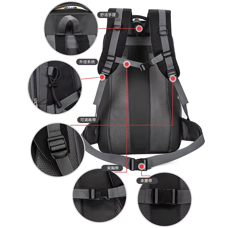 Sacs à dos de voyage de grande capacité 40L 60L, imperméables, pour randonnée en plein air, Camping, pêche, école, pour femmes et hommes
