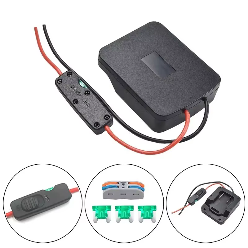 Kit de roue d'adaptateur de batterie d'alimentation pour batterie Parkside 20V avec fusibles et interrupteur, convertisseur de batterie pour jouets de voiture Rc, accessoires d'outils