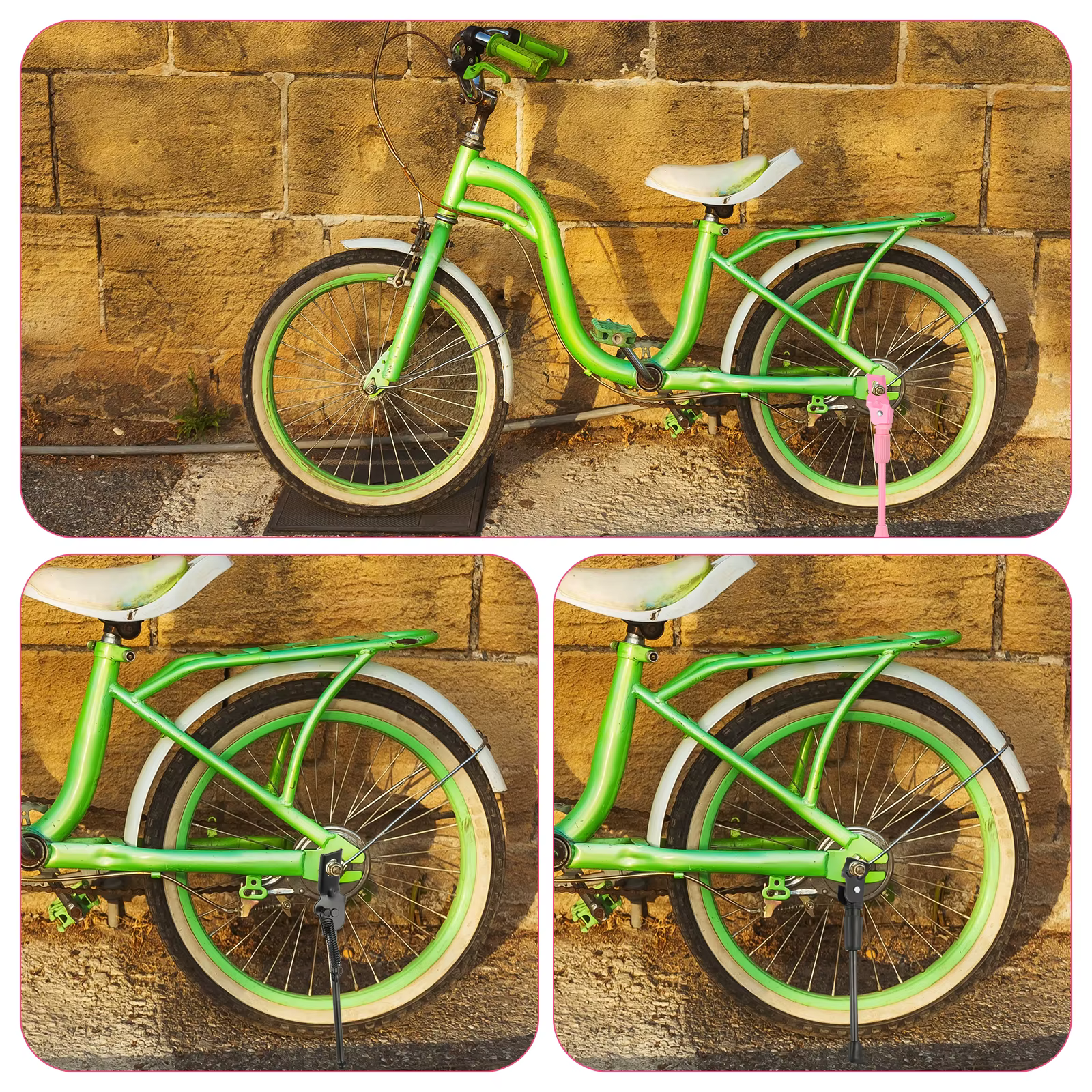 Béquille de vélo pour roue de 12/14/16/18/20 pouces