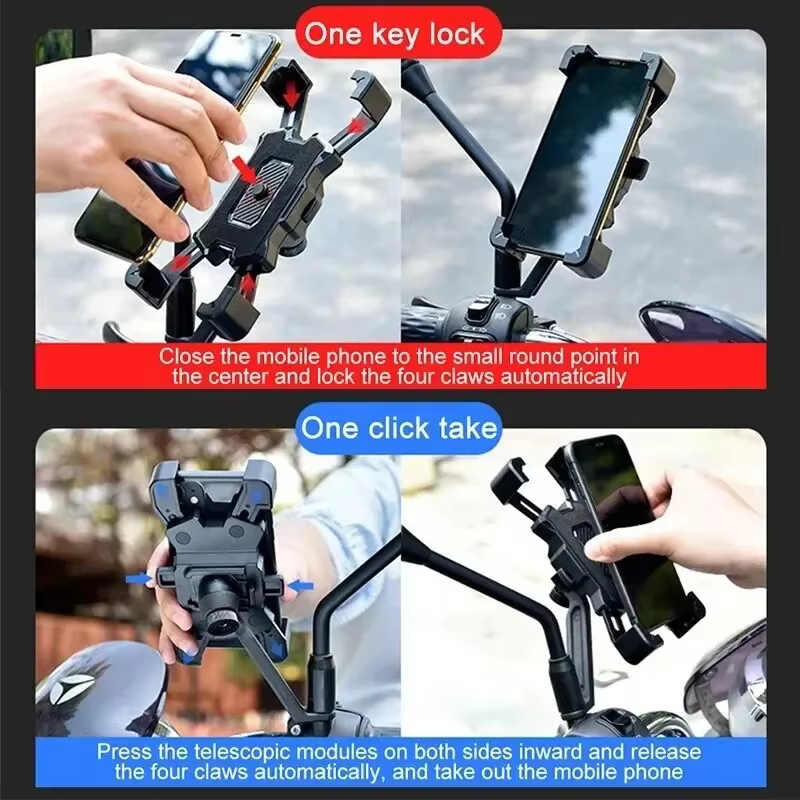 360 ° Support de téléphone de vélo électrique rotatif pour Smartphone équitation vtt
