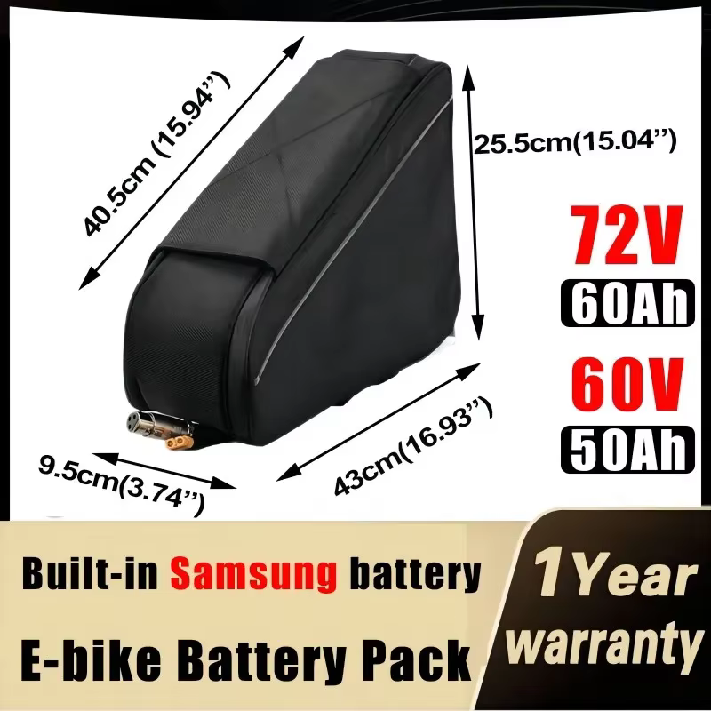 Vélo électrique Triangle chamrider batterie 48v 45ah 52V 72V 60V 30AH 35 40ah 50ah 60ah 100A BMS énorme capacité 3000W Super puissant