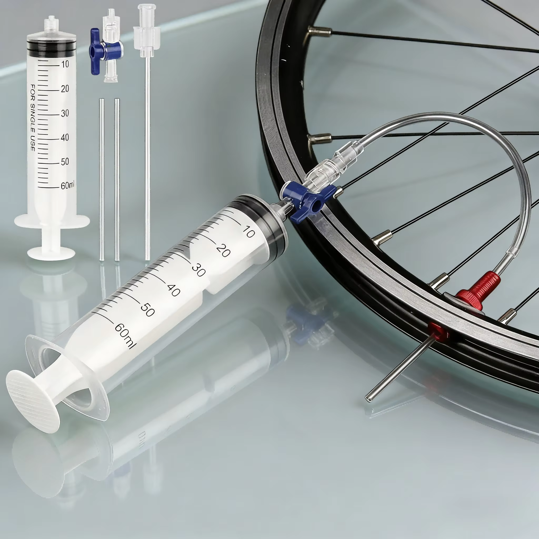 Outil d'injection de liquide pour pneus tubeless de vélo
