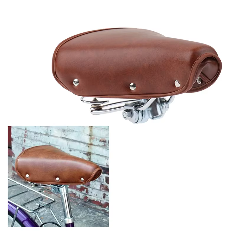 Selle de vélo rétro vintage en cuir PU