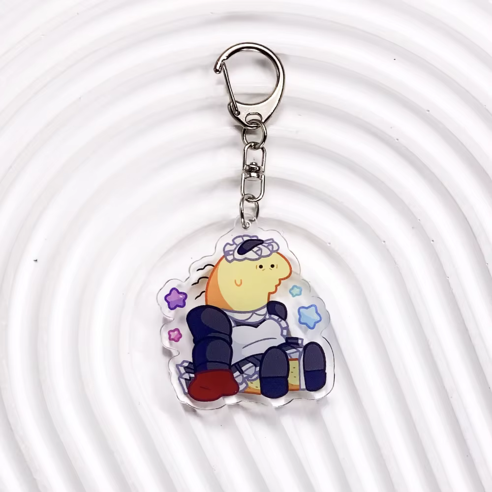 6 porte-clés de voiture en acrylique avec des amis souriants de dessins animés, accessoires amusants pour sacs, pendentifs créatifs pour sac à dos, porte-clés, cadeaux pour amis
