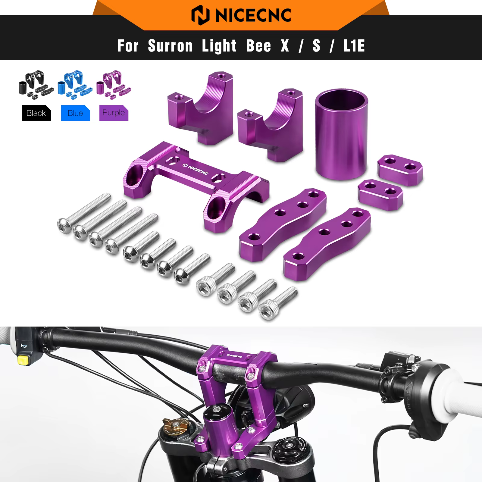 NICECNC pour Surron light bee X S L1E vélo de saleté électrique 20/30 MM montant support de montage pour Segway X160 X260 2025