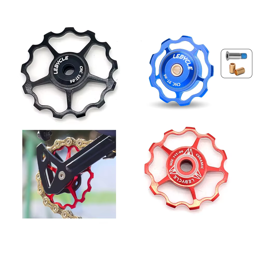 Dérailleurs de vélo poulie roue 9T/11T/13T/15T engrenage de guidage roulements en céramique/acier alliage d'aluminium