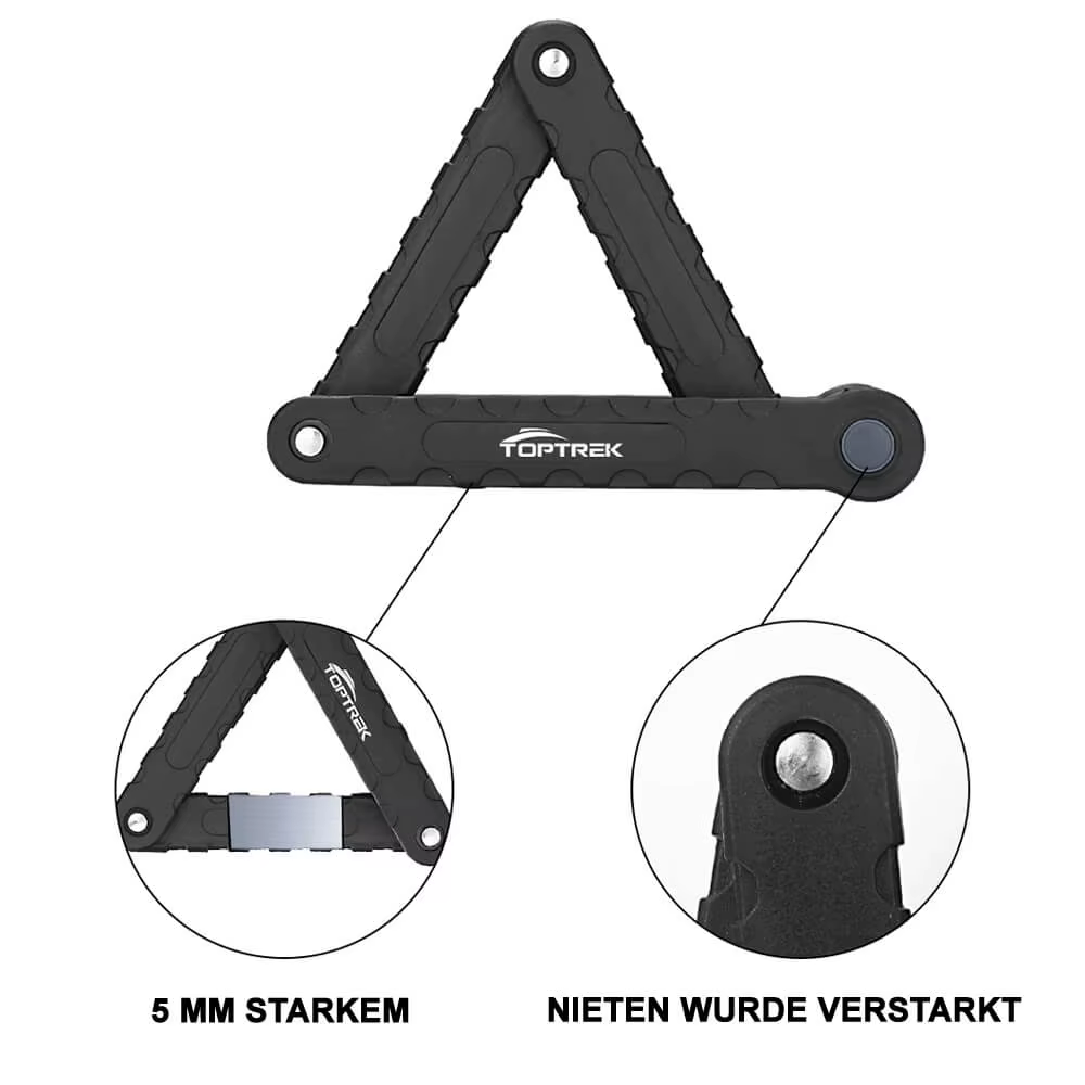 Toptrek serrure de vélo pliable