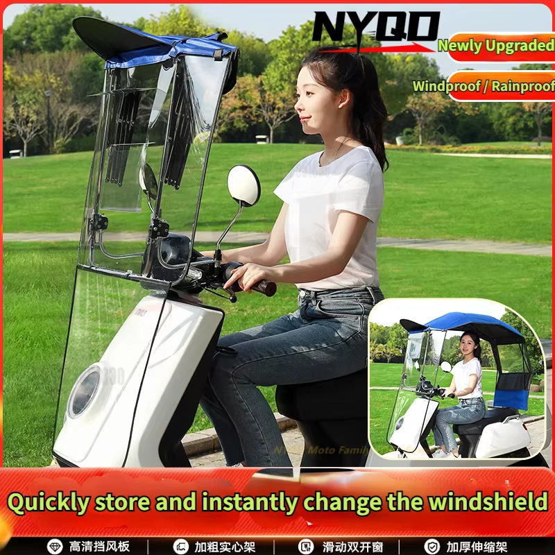 Nouvelle auvent de protection solaire et pluie pour trottinette électrique