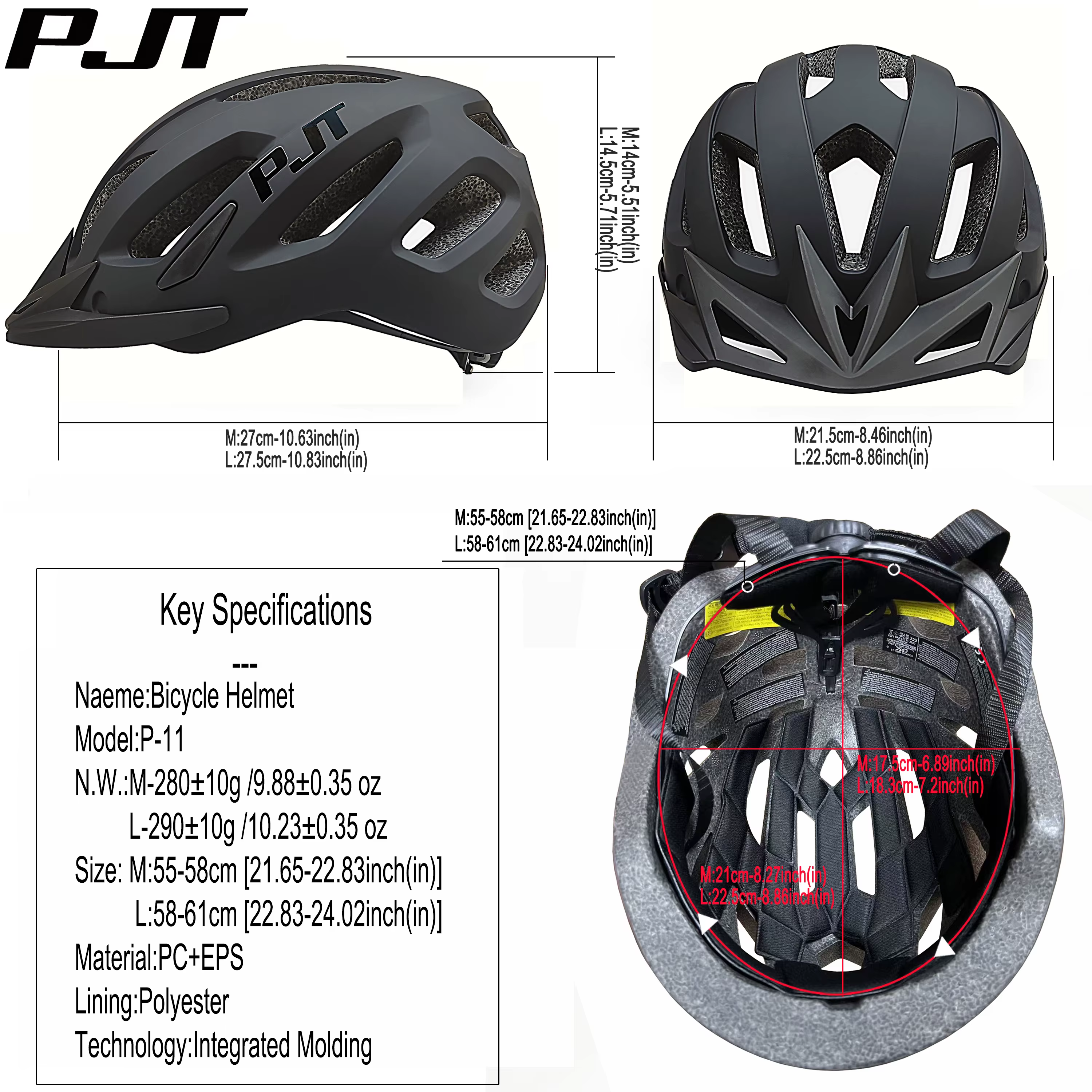 Casque de vélo ultraléger PJT