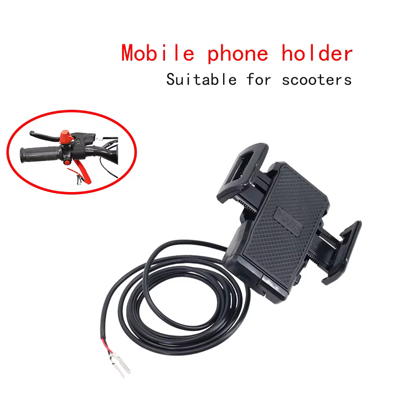 Support de téléphone portable noir pour trottinette électrique