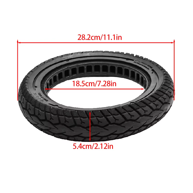 Trottinette électrique de 12 pouces avec pneus solides 12 x 2.125 et pneus anti-éclatement en nid d'abeille amortissants non gonflables